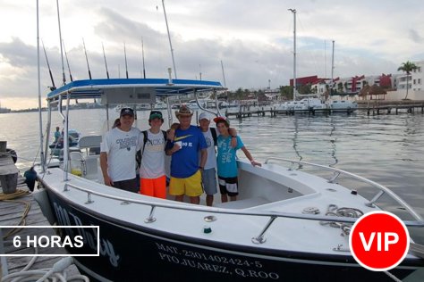 Pesca en Cancún 1-10 Personas 6 horas (Privado)